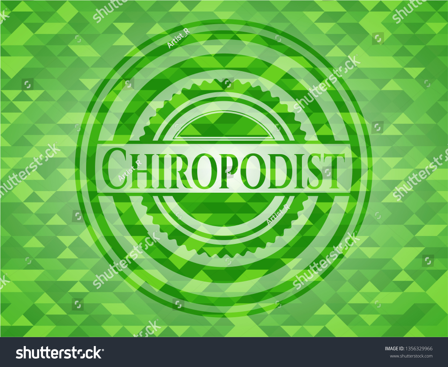 Chiropodist Realistic Green Mosaic Emblem Royalty Free Stock Vector