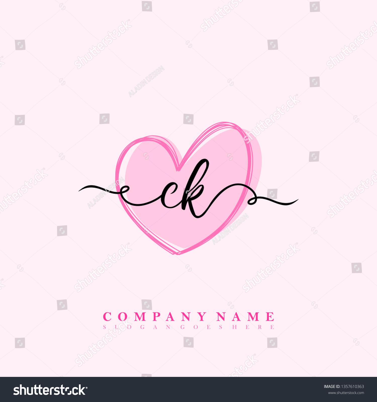 Initial Ck Handwriting Logo Royalty Free Stock Vector