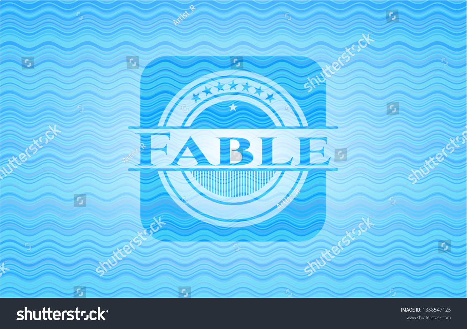 Fable Water Wave Concept Style Badge Royalty Free Stock Vector