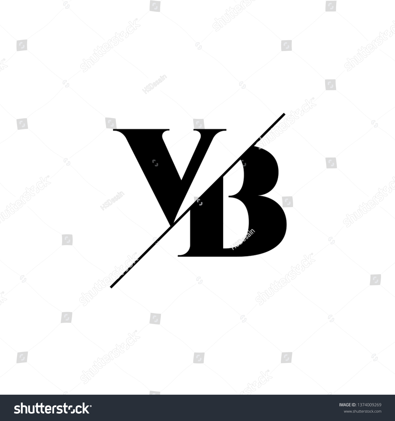 Initial Letter Vb Monogram Sliced Logo Template Royalty Free Stock