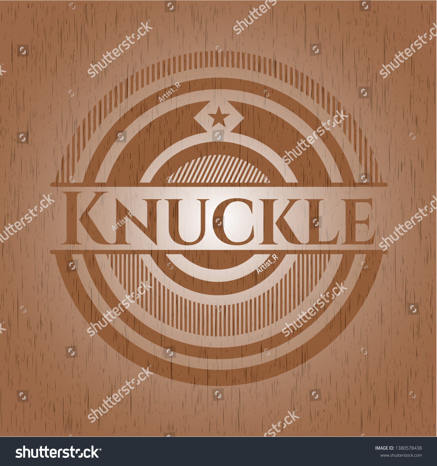 Knuckle Retro Style Wood Emblem Royalty Free Stock Vector