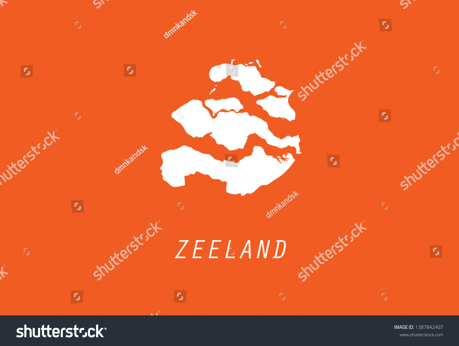 Zeeland Outline Map Holland Province Netherlands Royalty Free Stock