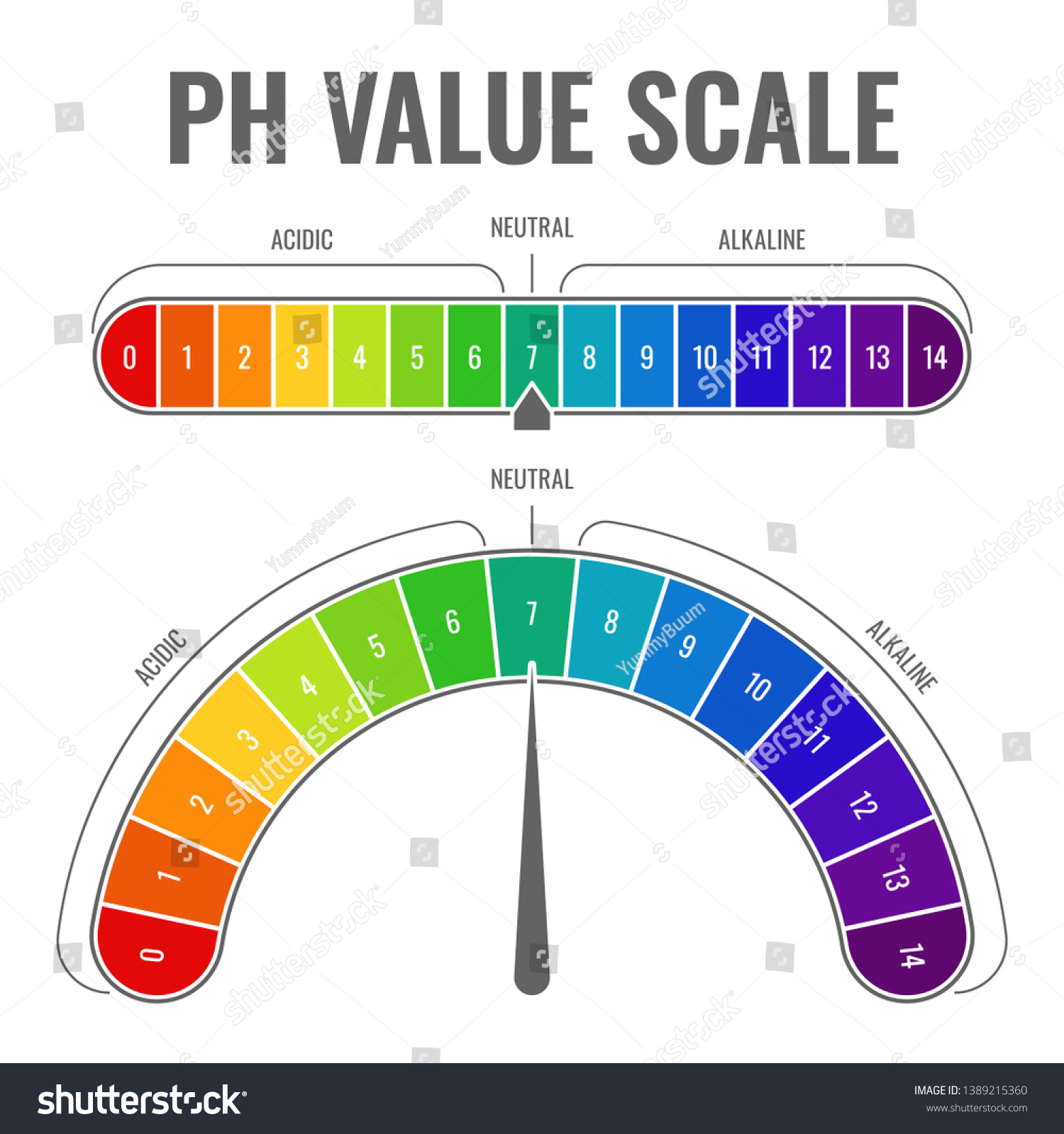 Ph Alkaline Acidic Scale Indicator Water Royalty Free Stock Vector