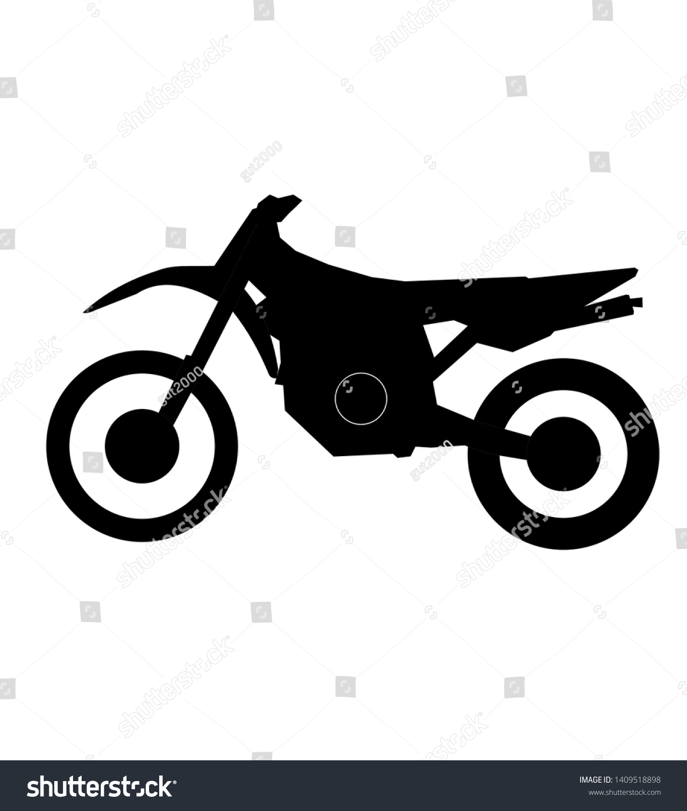 Motorcross Motorcycle Vector In Black Motocross Royalty Free Stock