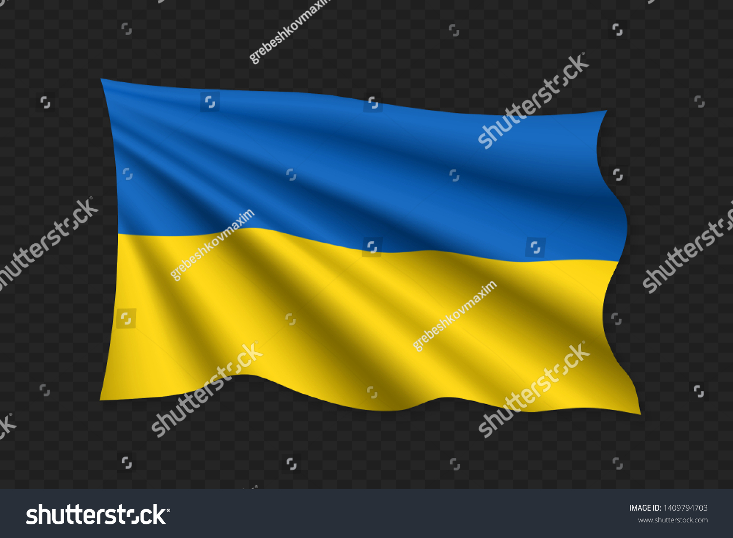 3D Waving Flag Of Ukraine Vector Illustration Royalty Free Stock