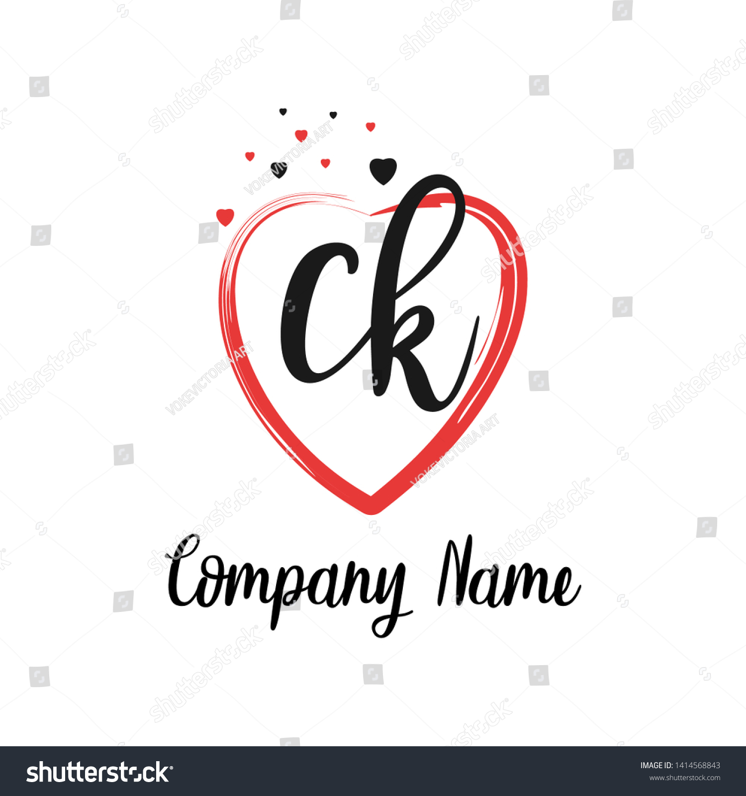 CK Initial Signature Logo Handwriting Logo Royalty Free Stock Vector