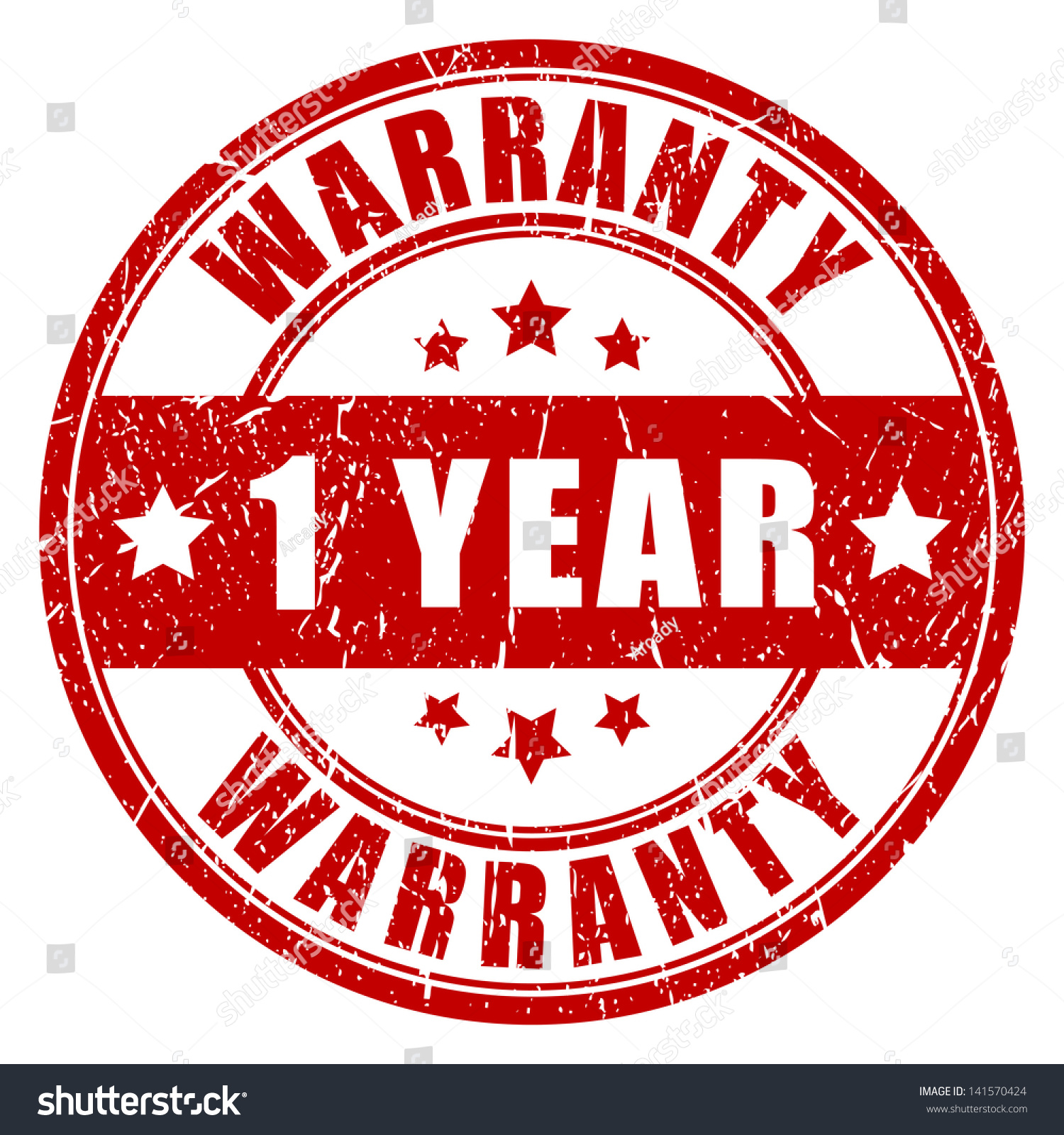 One Year Warranty Stamp Royalty Free Stock Vector Avopix