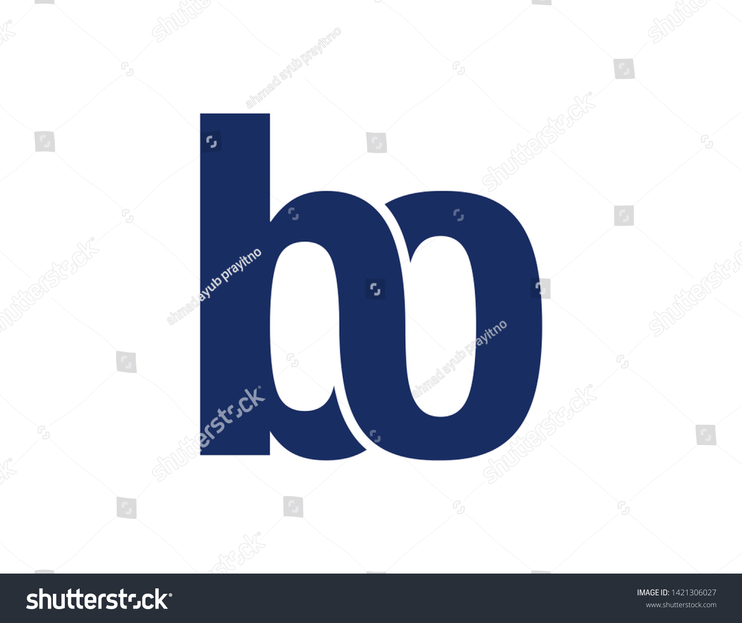 Bo Original Monogram Logo Design Royalty Free Stock Photo 1421306027