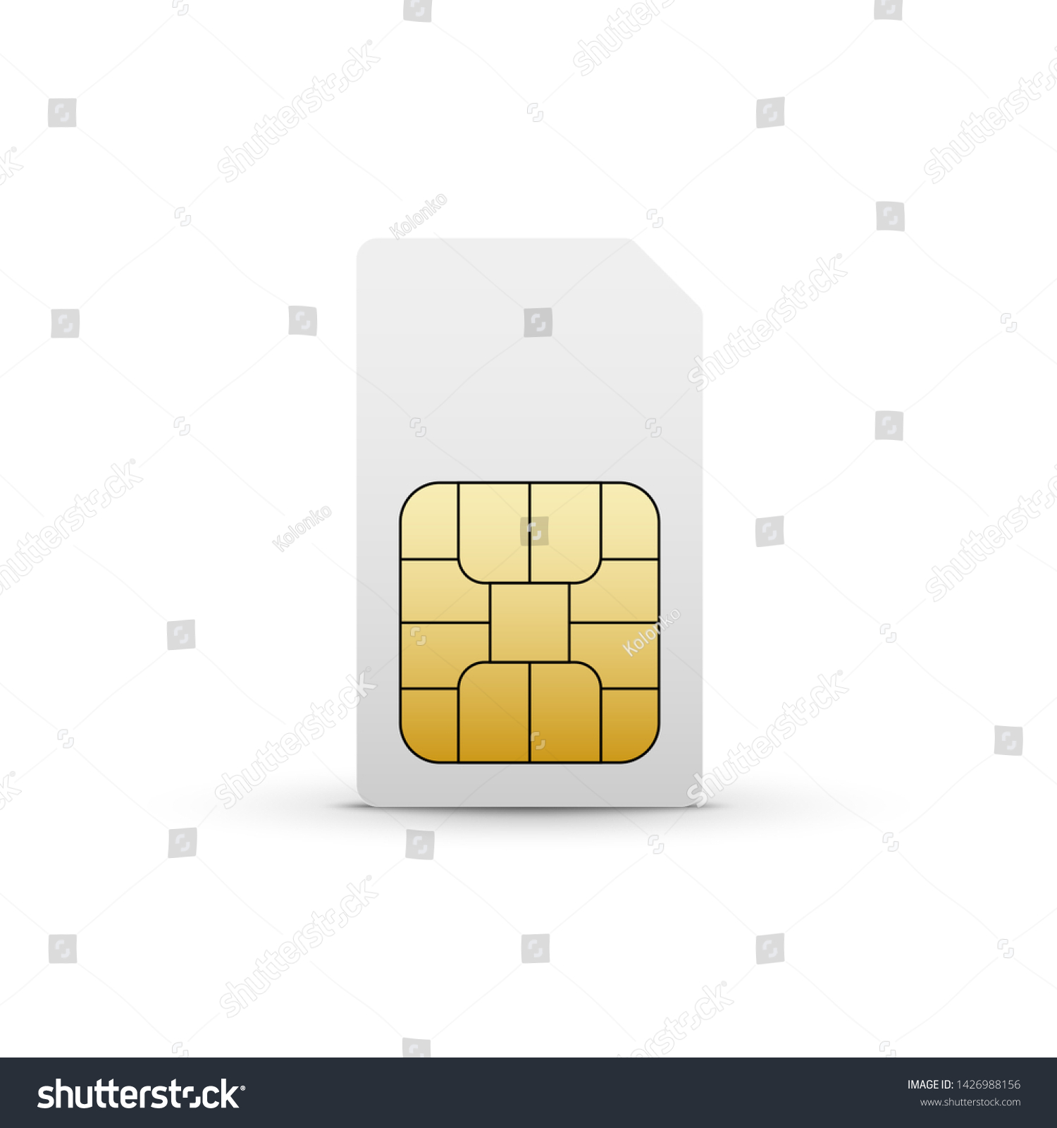 Sim Card Vector Mobile Phone Icon Chip Simcard Royalty Free Stock