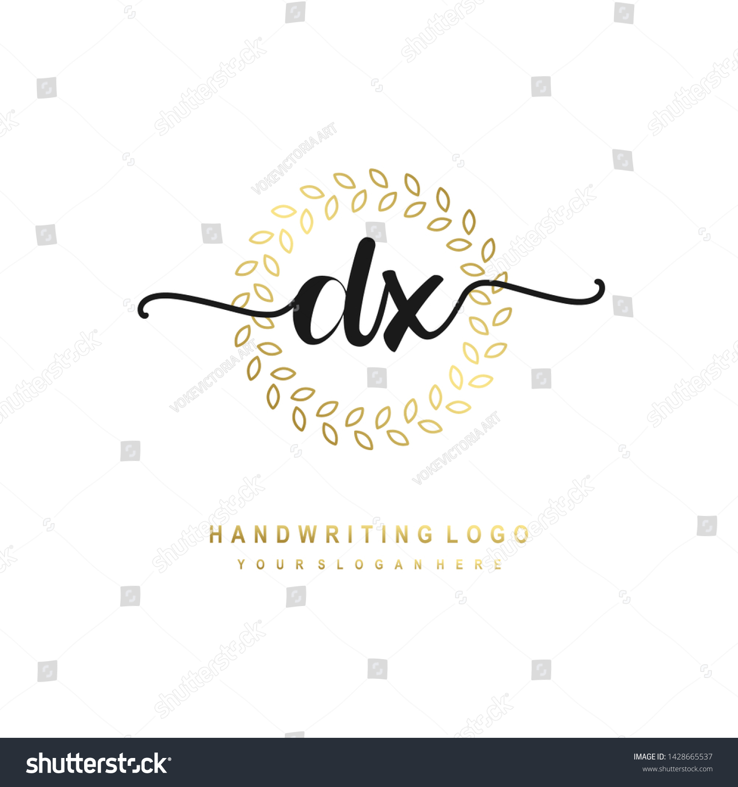 DX Initial Signature Logo Handwriting Logo Royalty Free Stock Vector