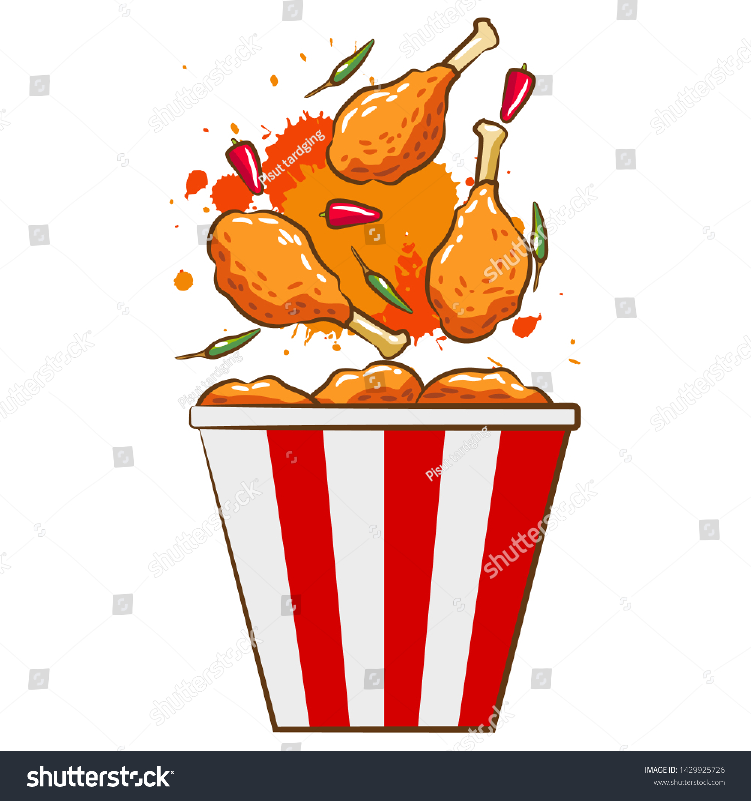 Fried Chicken Vector Graphic Clipart Royalty Free Stock Vector