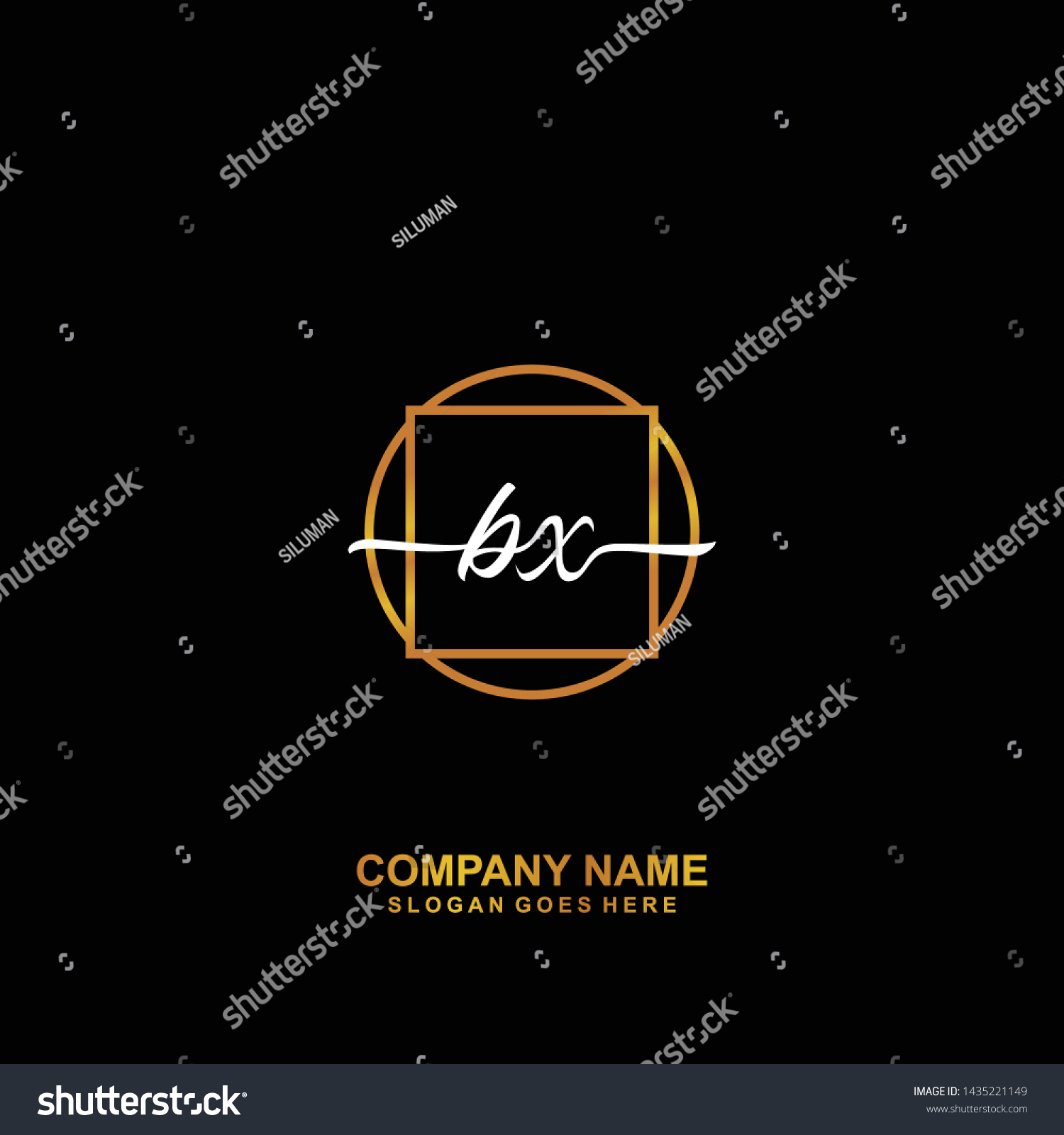 BX Initial Handwriting Logo Template Vector Royalty Free Stock Vector