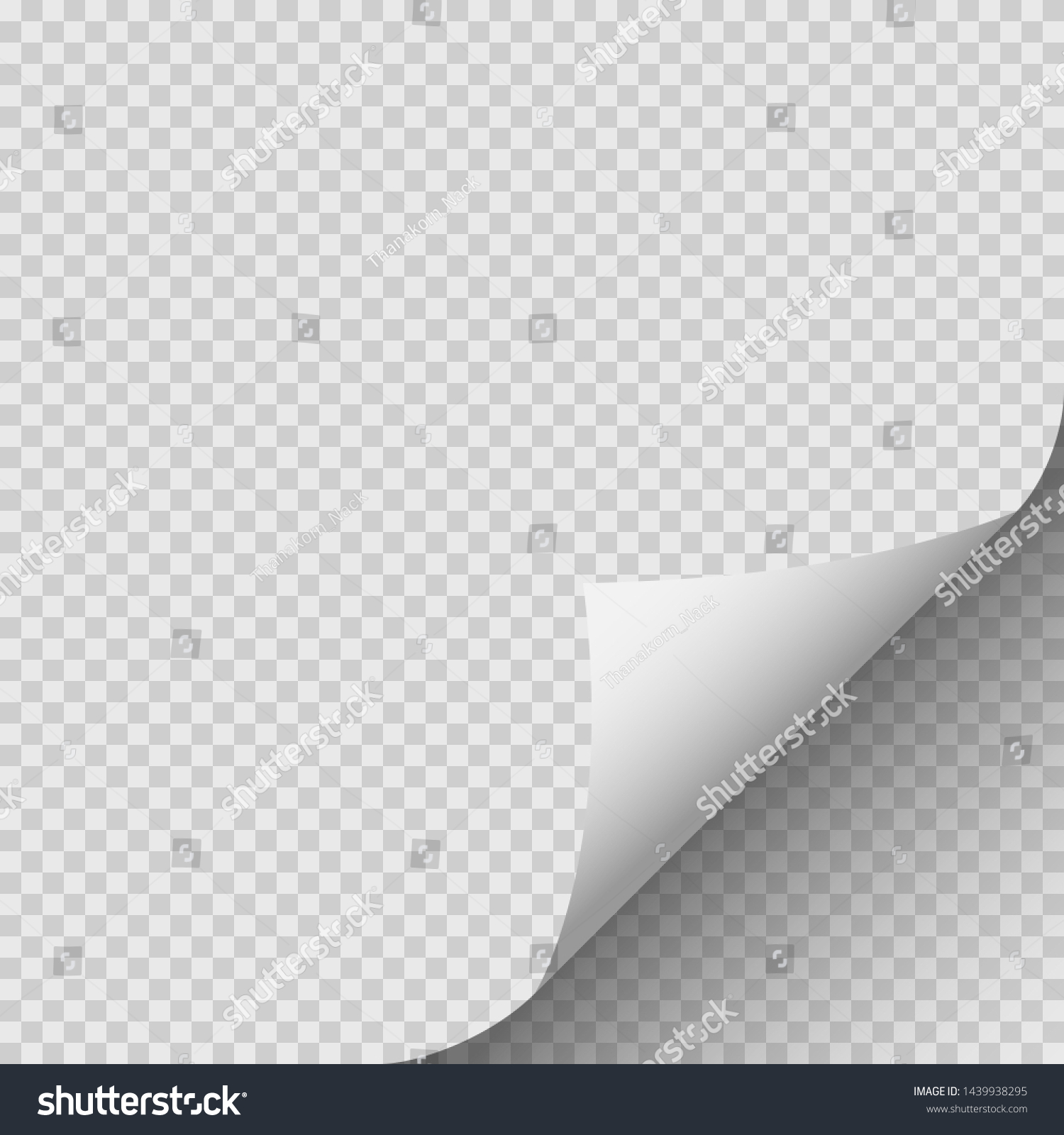 Curled Corner Of Paper With Shadow On Royalty Free Stock Vector