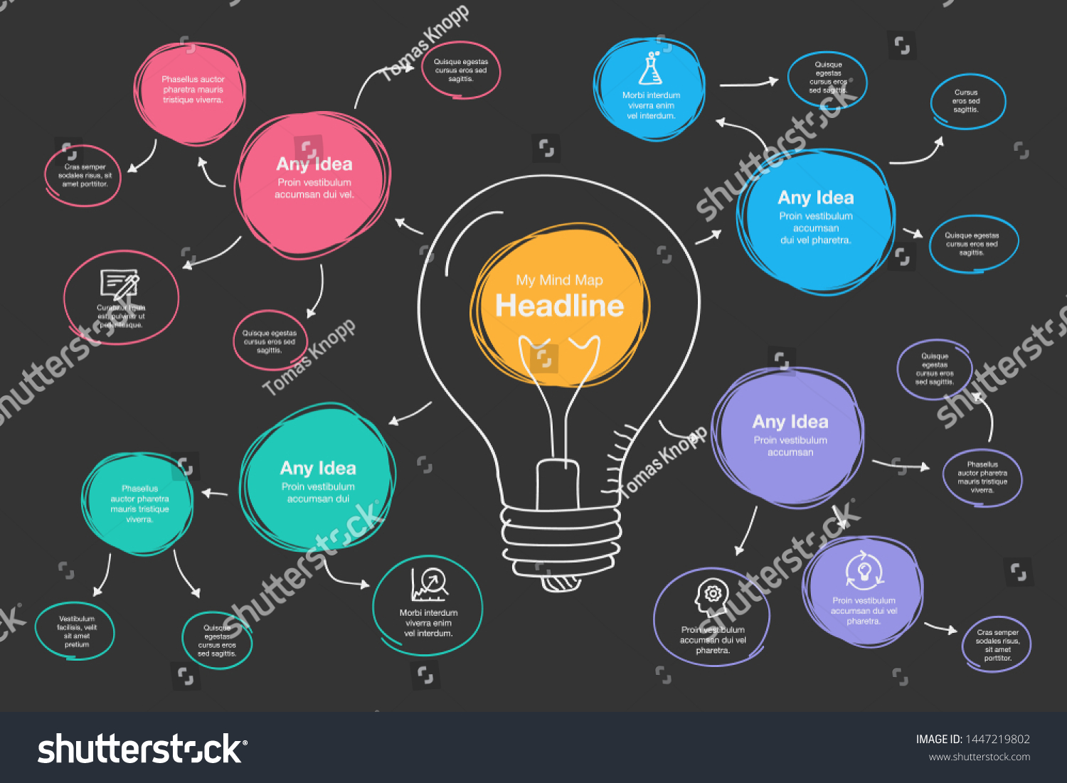 Hand Drawn Infographic For Mind Map Royalty Free Stock Vector