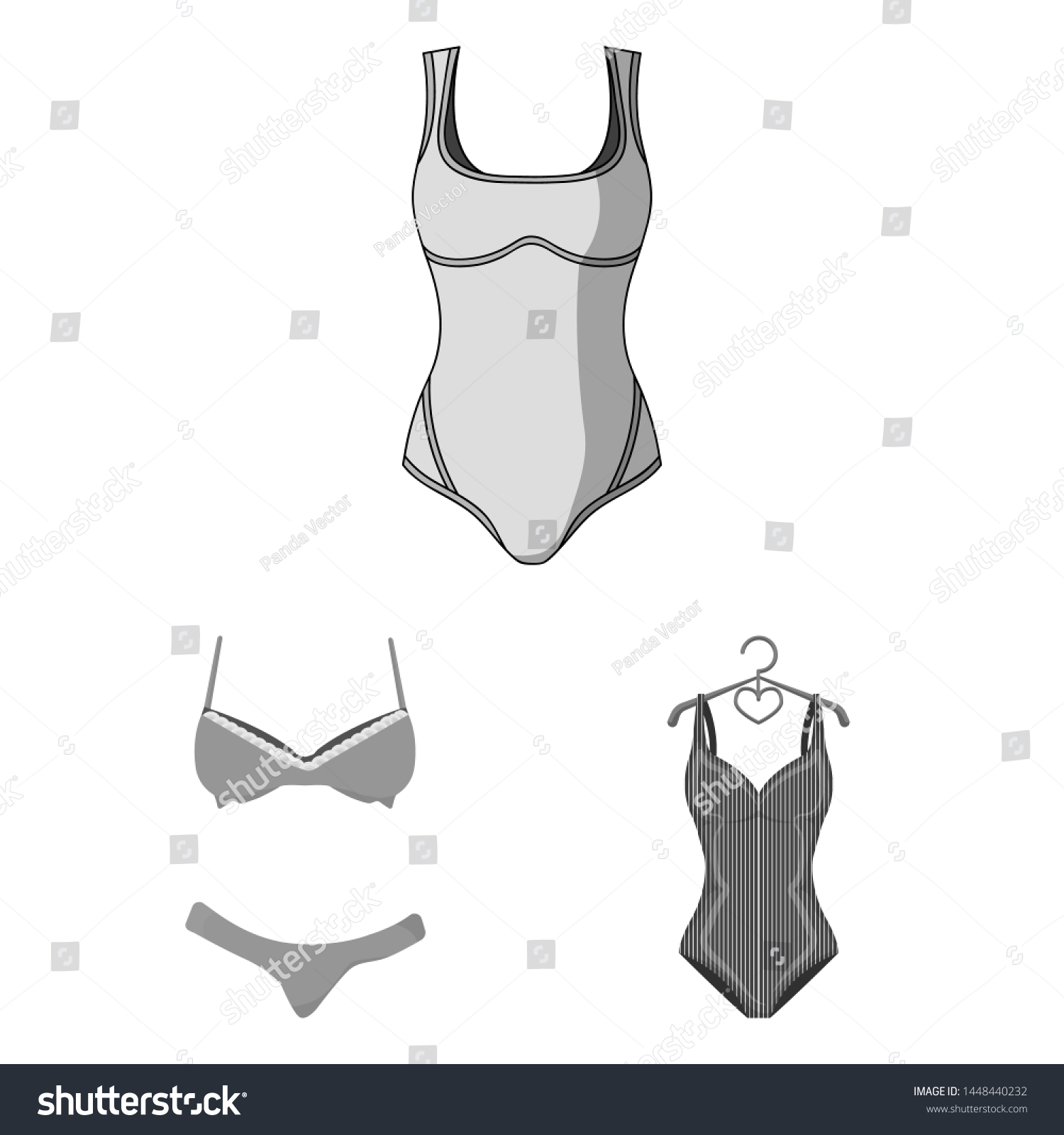 Isolated Object Of Bikini And Fashion Sign Set Royalty Free Stock