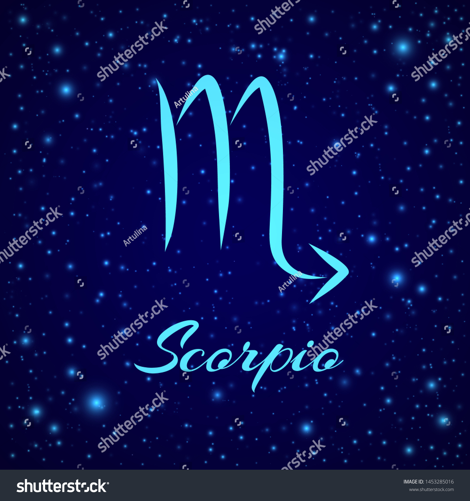 Scorpio Vector Zodiac Sign On A Night Sky Royalty Free Stock Vector