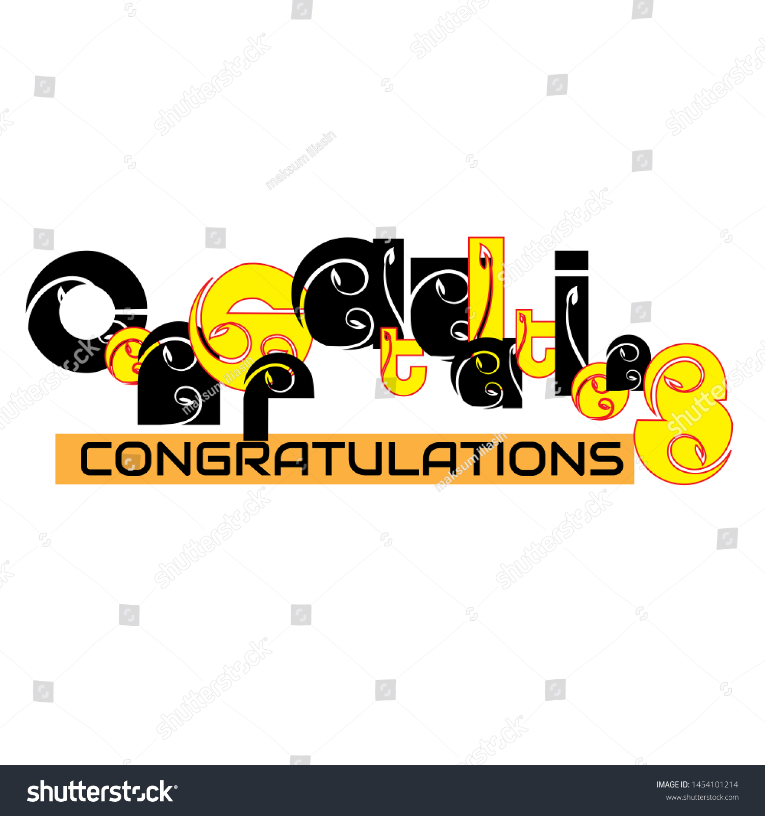 Congratulations Calligraphy Hand Written Text Royalty Free Stock