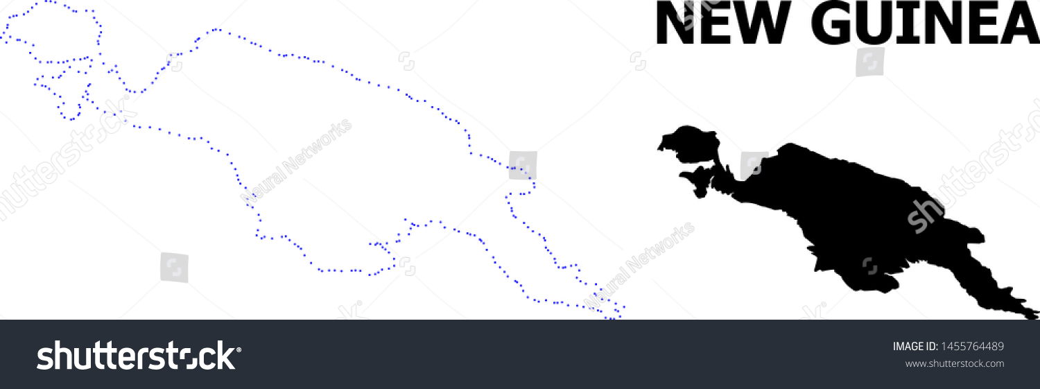 Vector Contour Map Of New Guinea Island With Royalty Free Stock