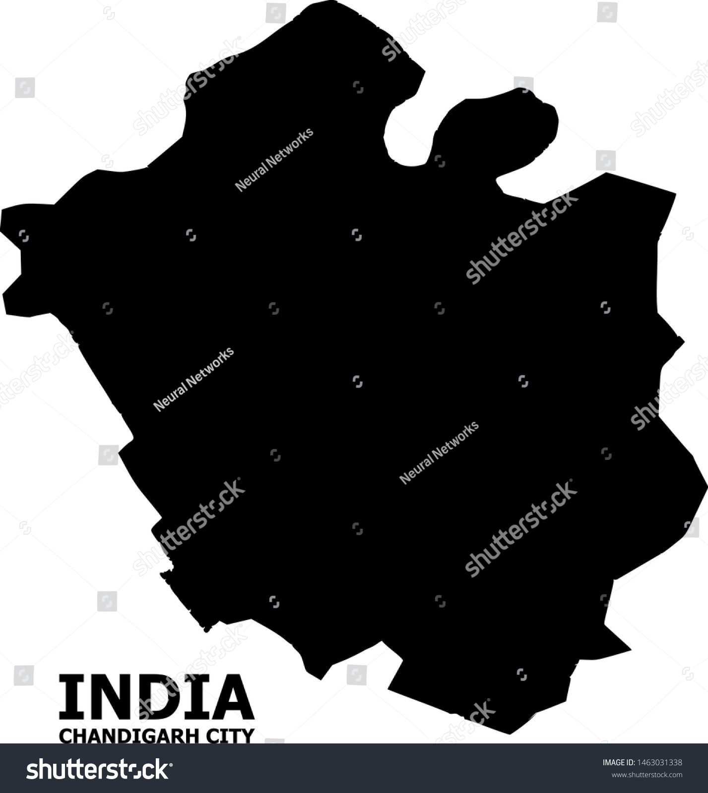 Vector Map Of Chandigarh City With Name Map Of Royalty Free Stock