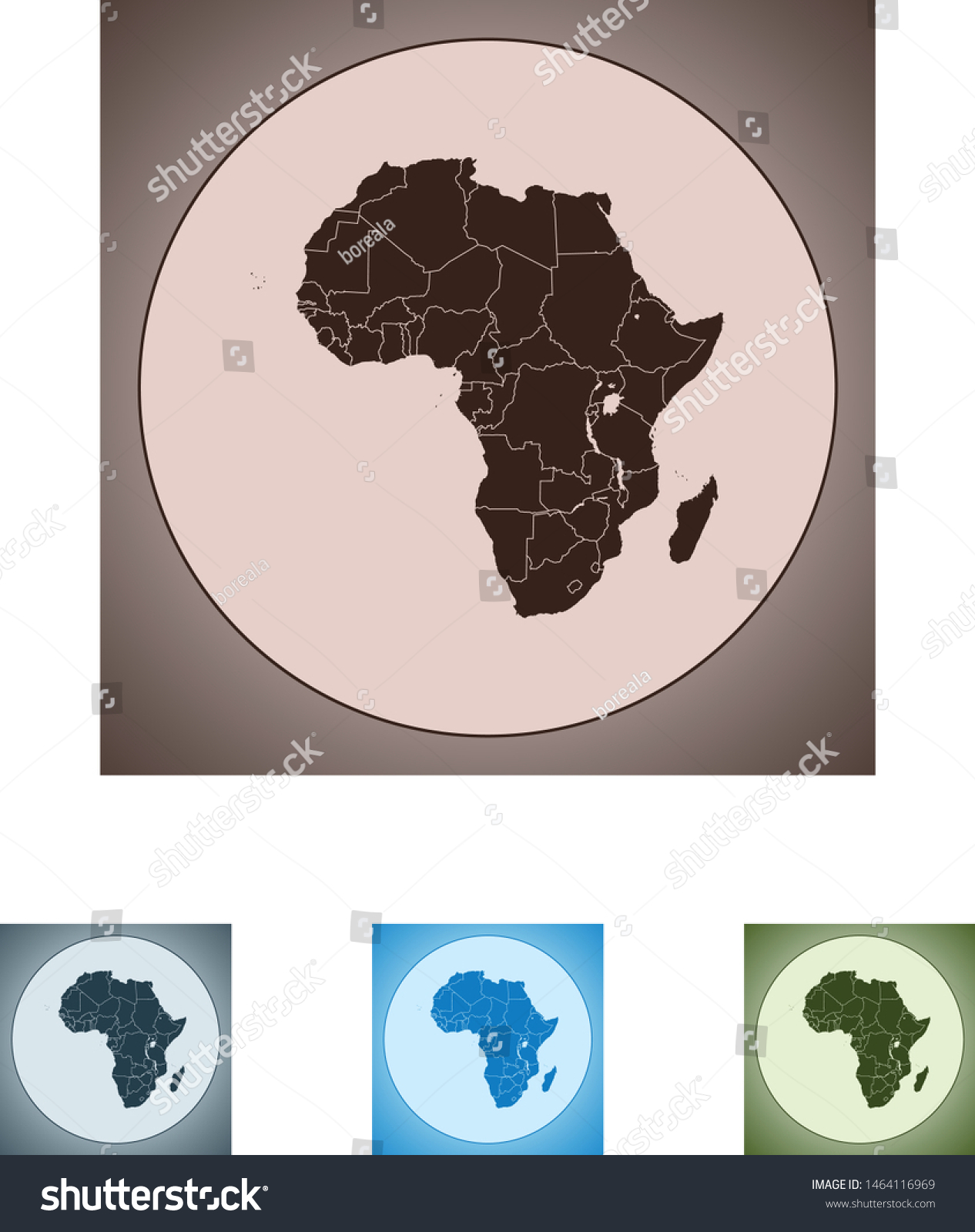 Africa Map With Four Different Color Royalty Free Stock Vector