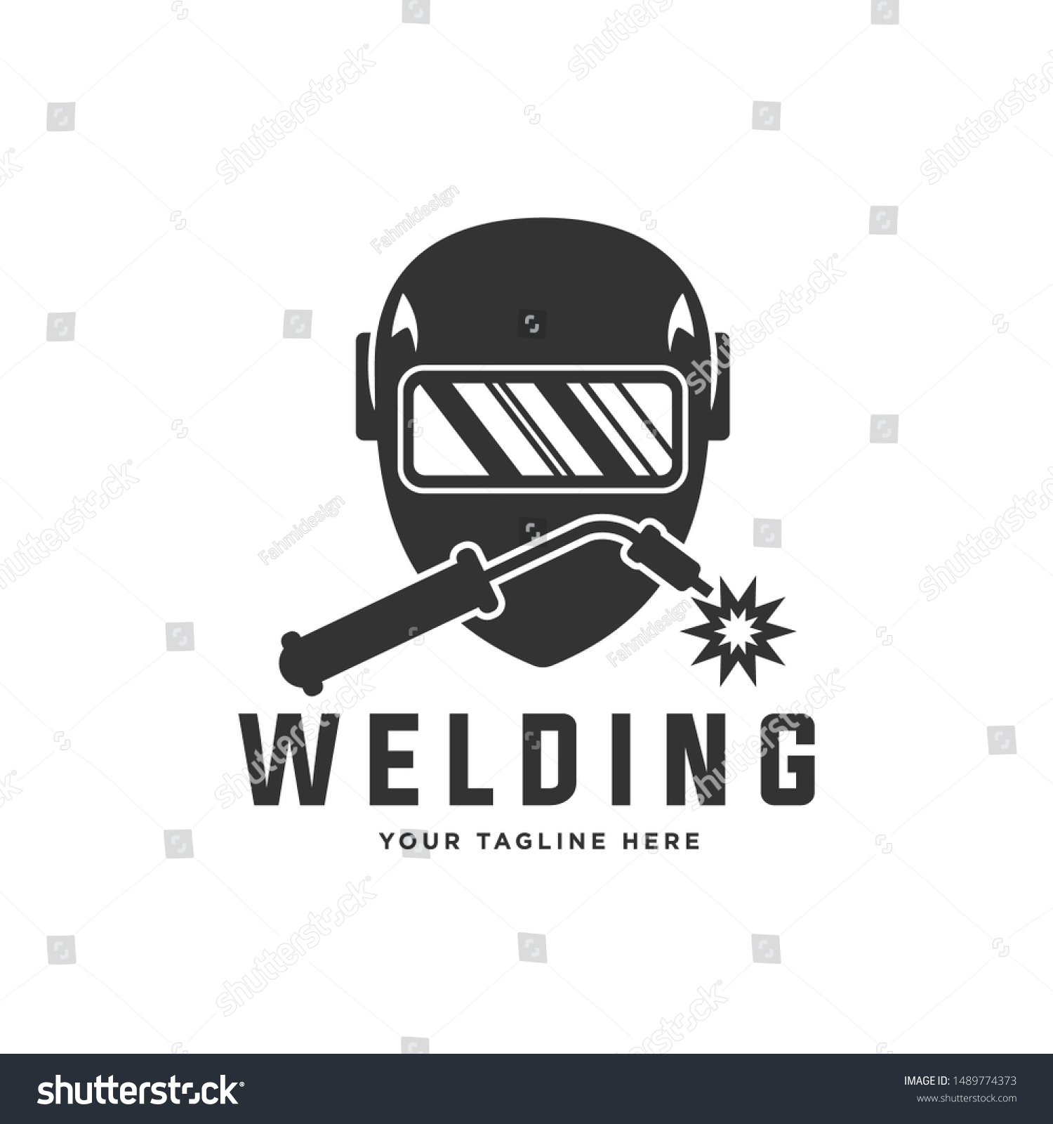 Welding Torch With Spark Logo Design Welder Royalty Free Stock