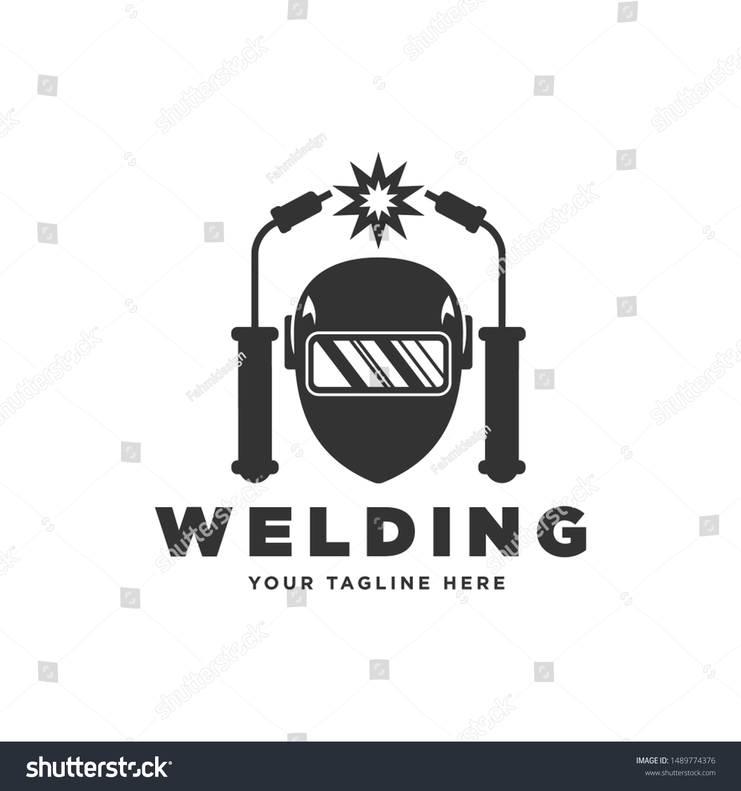 Welding Torch With Spark Logo Design Welder Royalty Free Stock