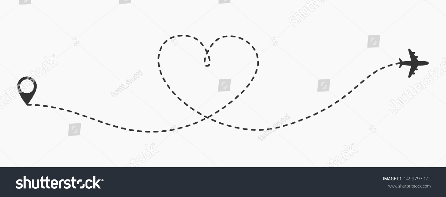 Love Travel Route Icon In Transparent Style Royalty Free Stock