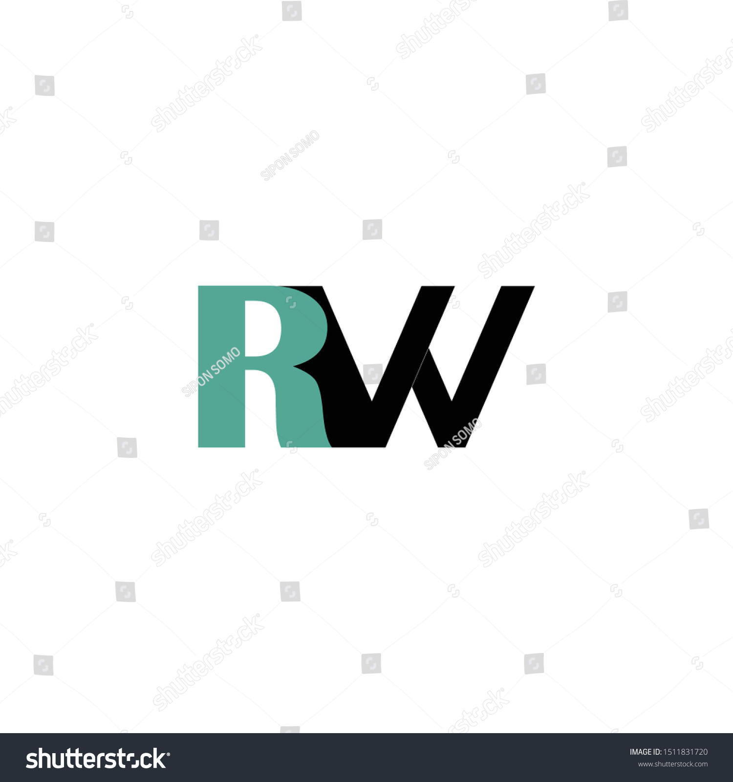 Rw Letter Font Vector Logo Royalty Free Stock Vector 1511831720