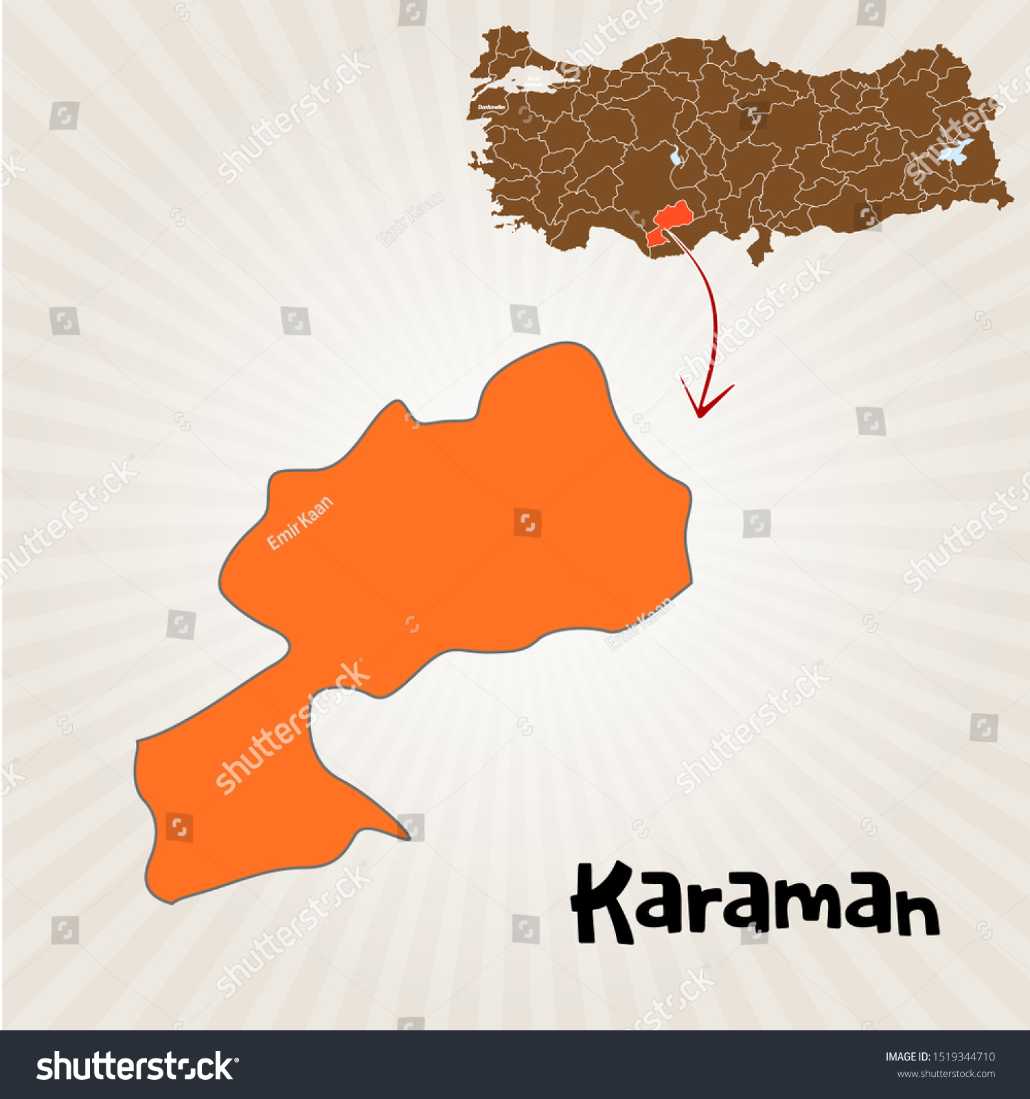 Cities And Locations On The Map Of Turkey Royalty Free Stock Vector