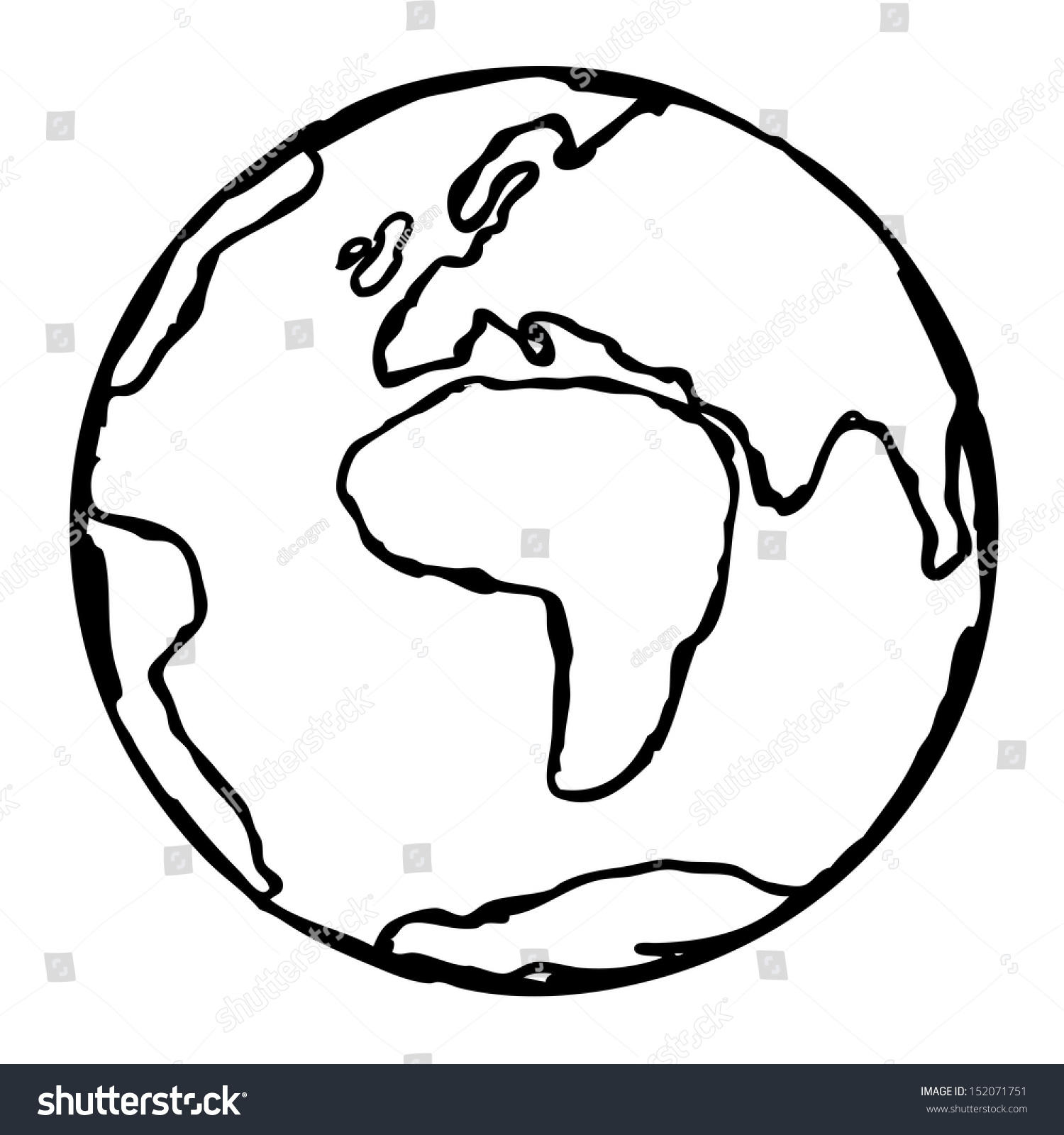 Globe Vector Doodle Planet Earth Royalty Free Stock Vector 152071751