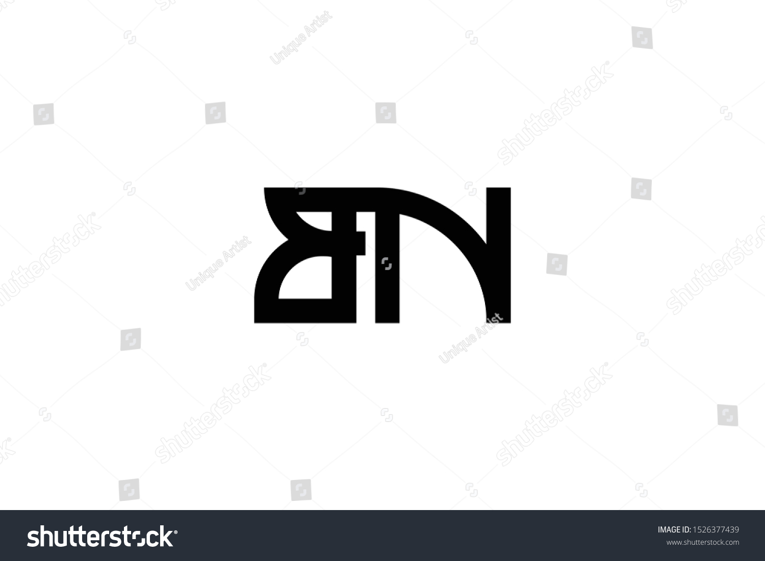 Creative Innovative Initial Letter Logo BN NB Royalty Free Stock