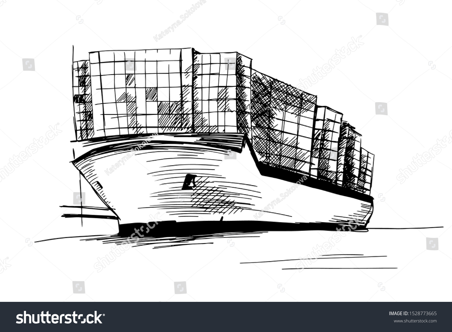 Freehand Sketch Vector Illustration Of Cargo Royalty Free Stock