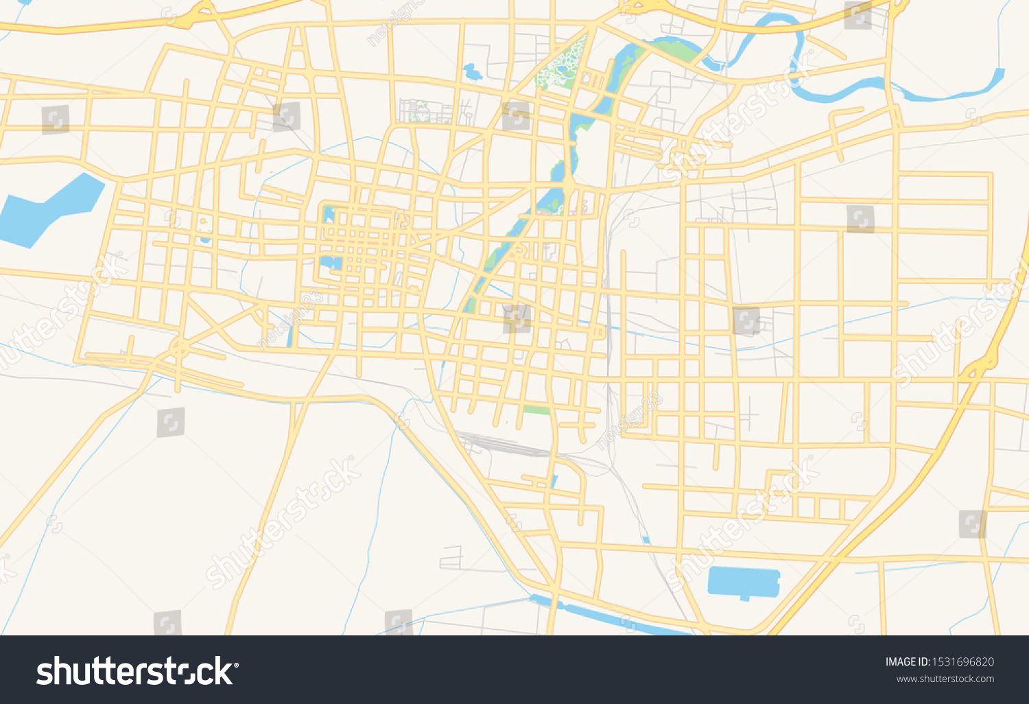 Printable Street Map Of Heze Province Shandong Royalty Free Stock