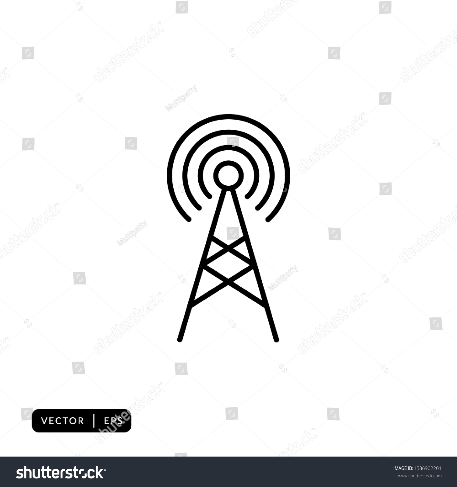 Tower Signal Icon Vector Sign Or Symbol Royalty Free Stock Vector