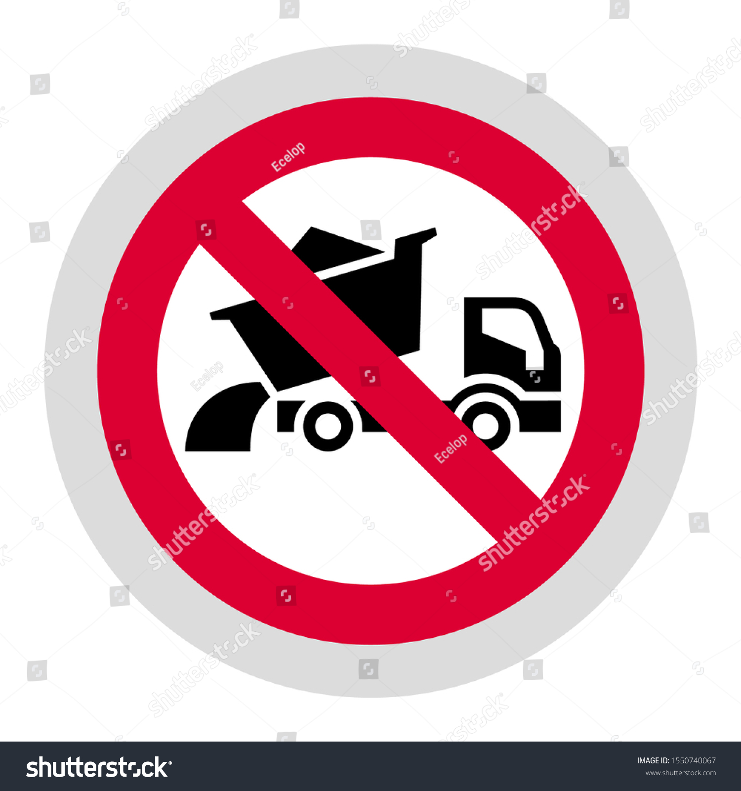 Do Not Dump Cargo Forbidden Sign Modern Round Royalty Free Stock