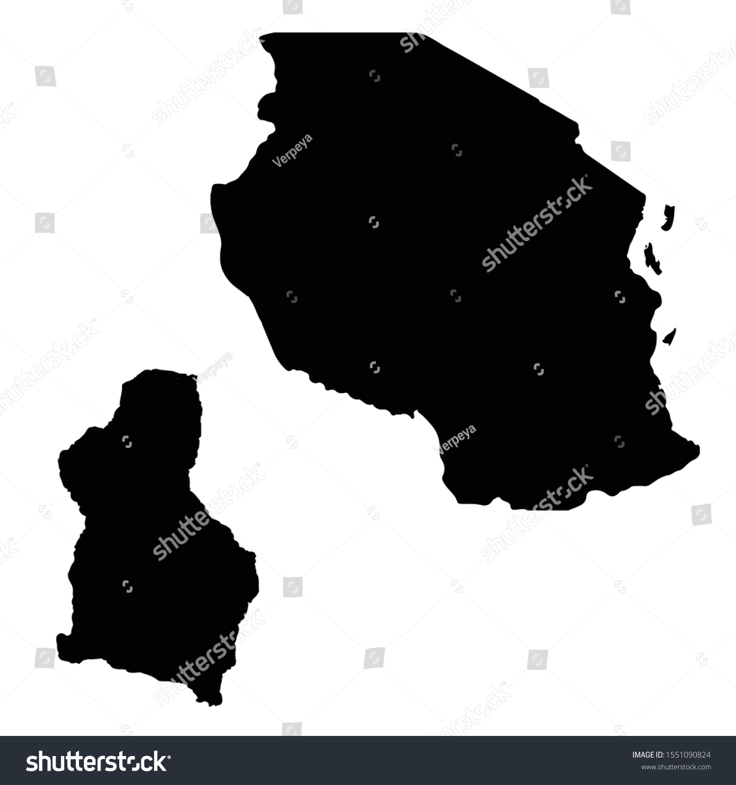 Vector Map Tanzania And Dodoma Country And Royalty Free Stock Vector