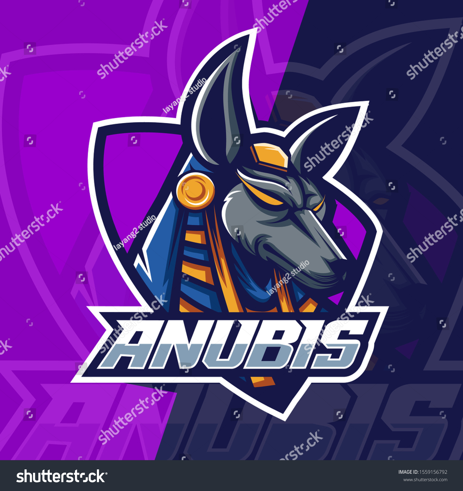 Anubis Mascot Esport Logo Design Royalty Free Stock Vector 1559156792