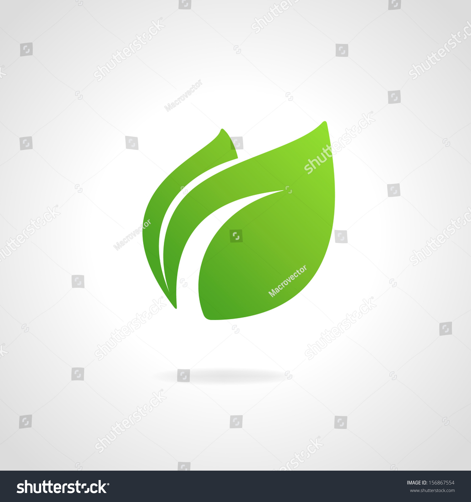 Eco Icon Green Leaf Vector Illustration Isolated Royalty Free Stock