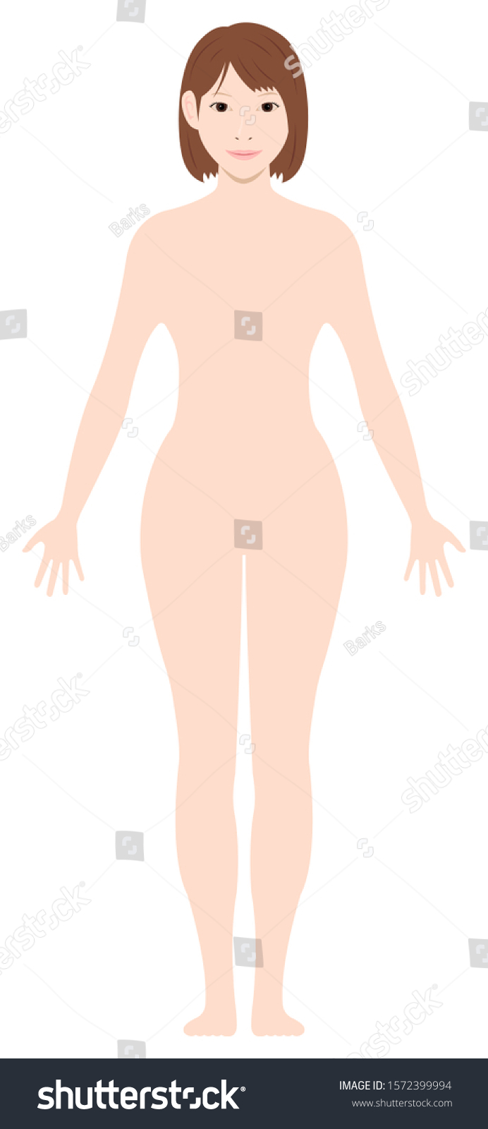 Standing Woman S Nude Body Silhouette Outline Royalty Free Stock