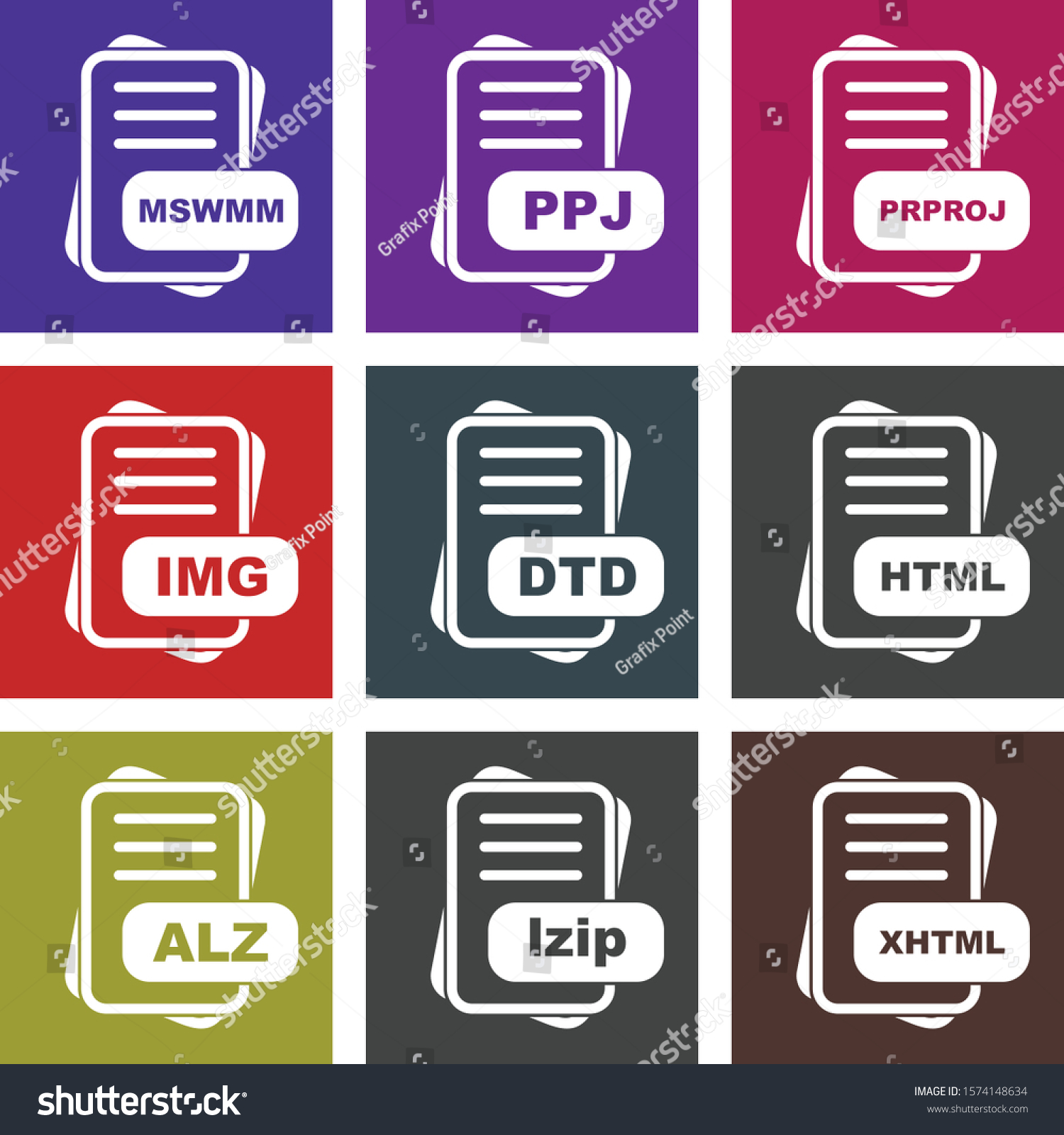 Set Of File Format Icons Royalty Free Stock Vector