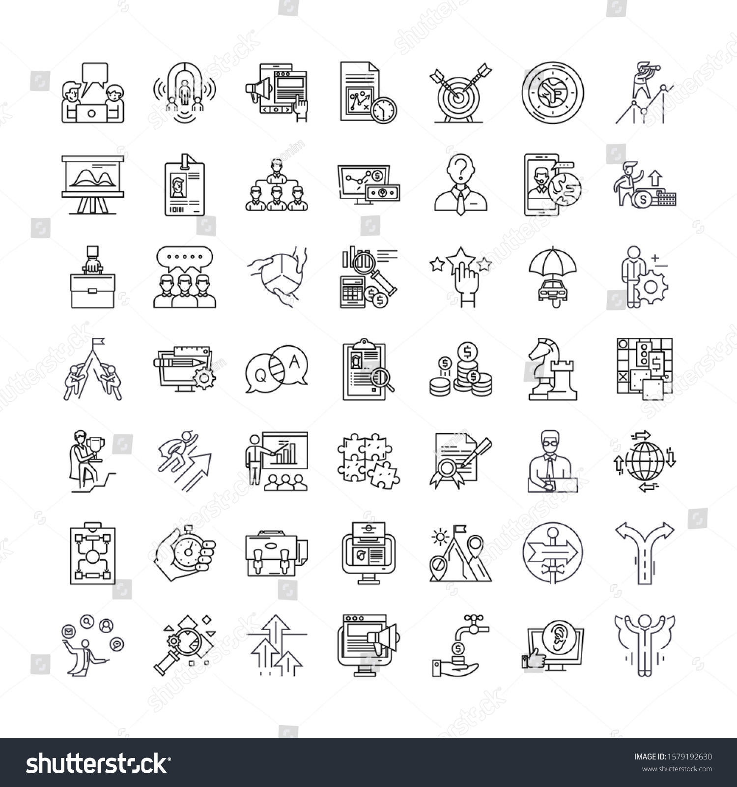 Tactics Linear Icons Signs Symbols Vector Line Royalty Free Stock