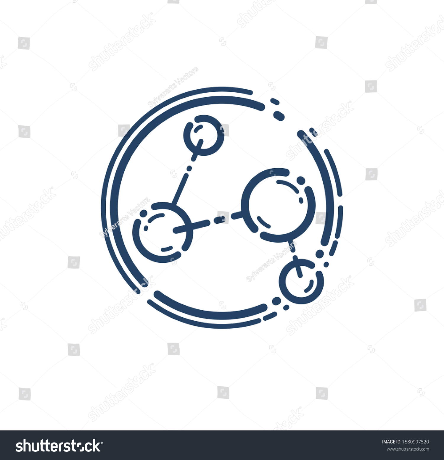 Molecule Vector Linear Icon Science Chemistry Royalty Free Stock