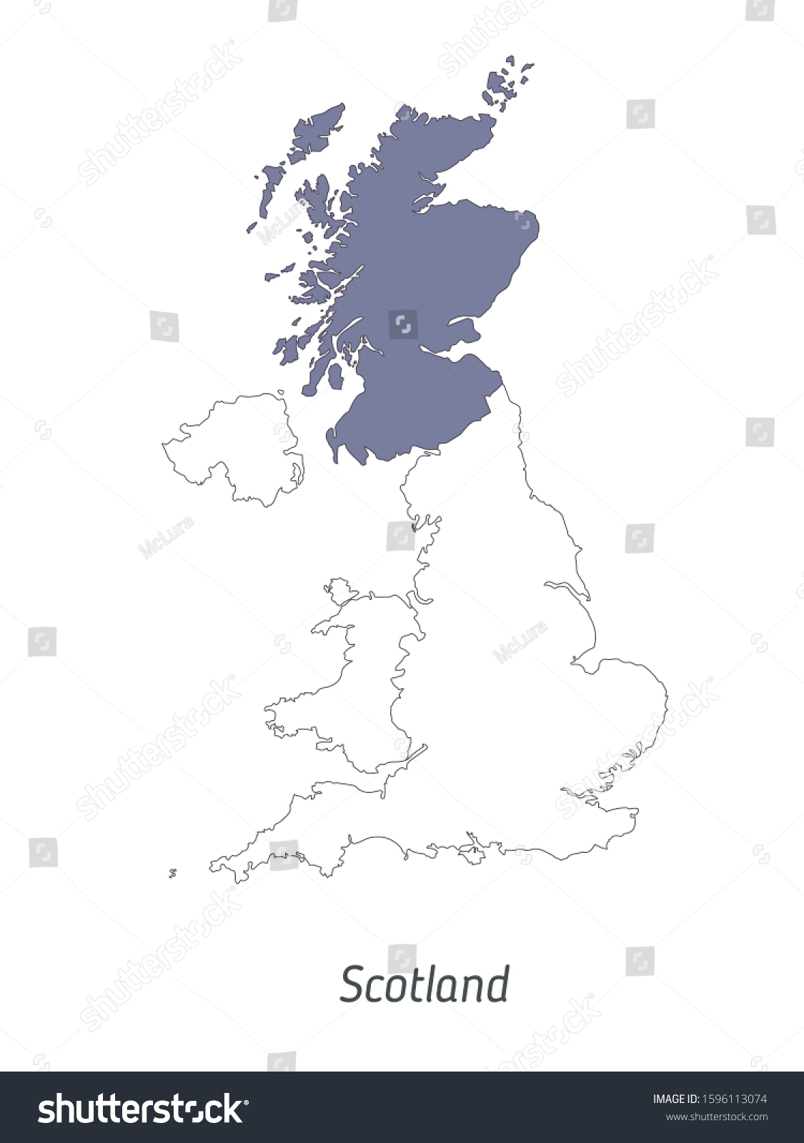 High Detailed Vector Map United Kingdom Of Royalty Free Stock Vector Avopix