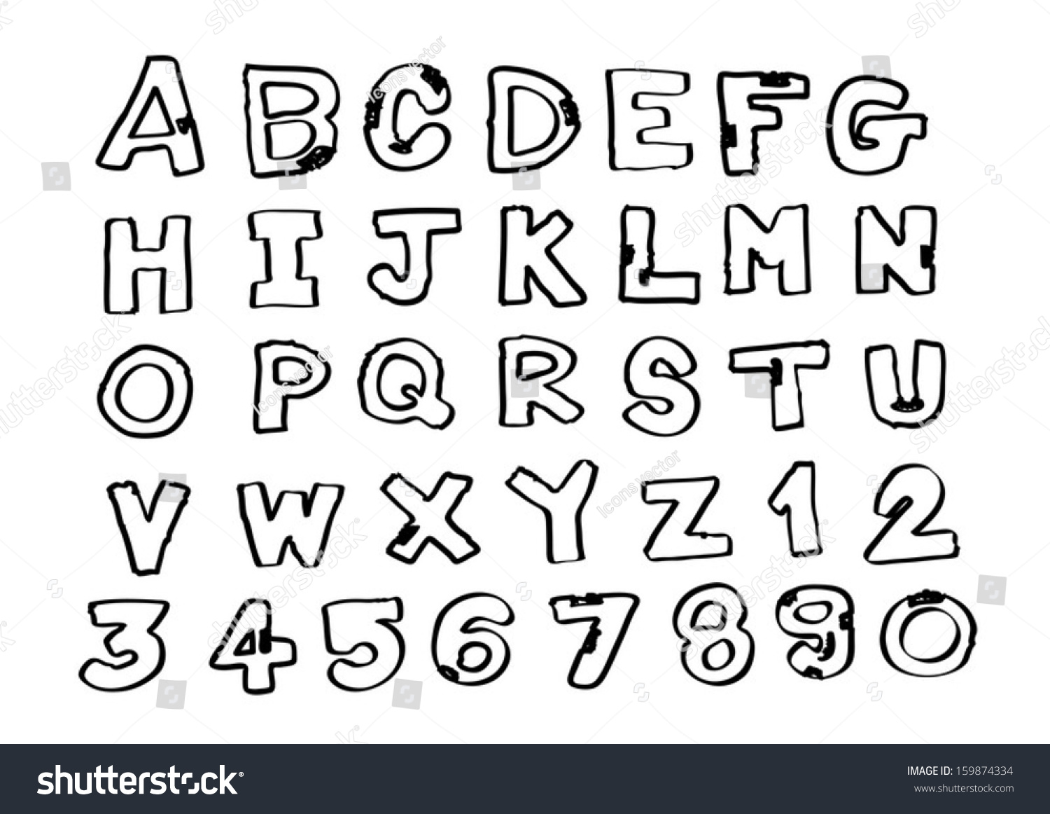 Font Sketch Hand Drawing Vector Letters Royalty Free Stock Vector