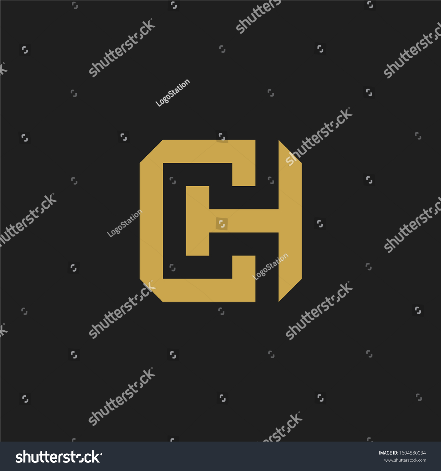 Abstract Letter CH Logo Design Template Royalty Free Stock Vector