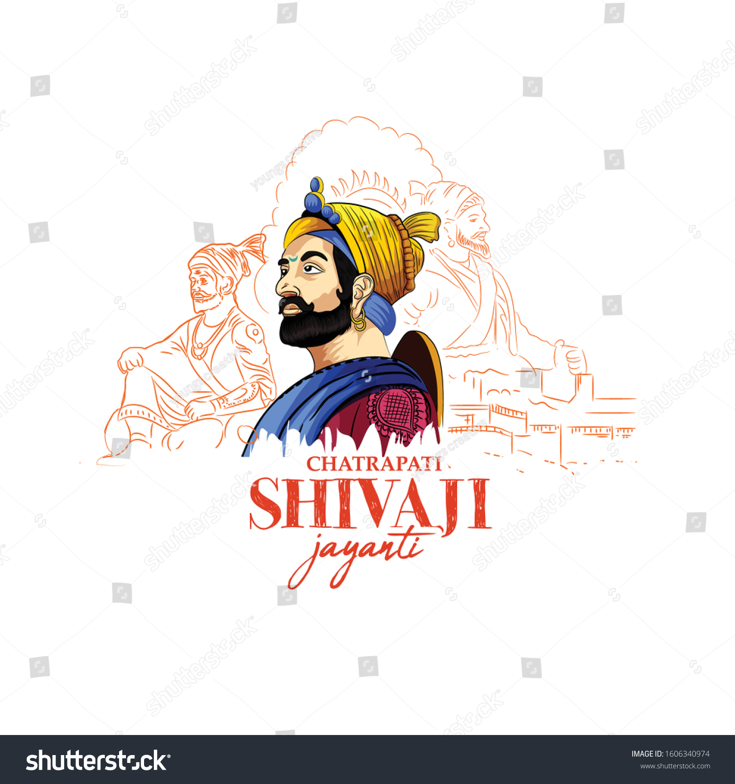 Illustration Of Chhatrapati Shivaji Maharaj Royalty Free Stock Vector