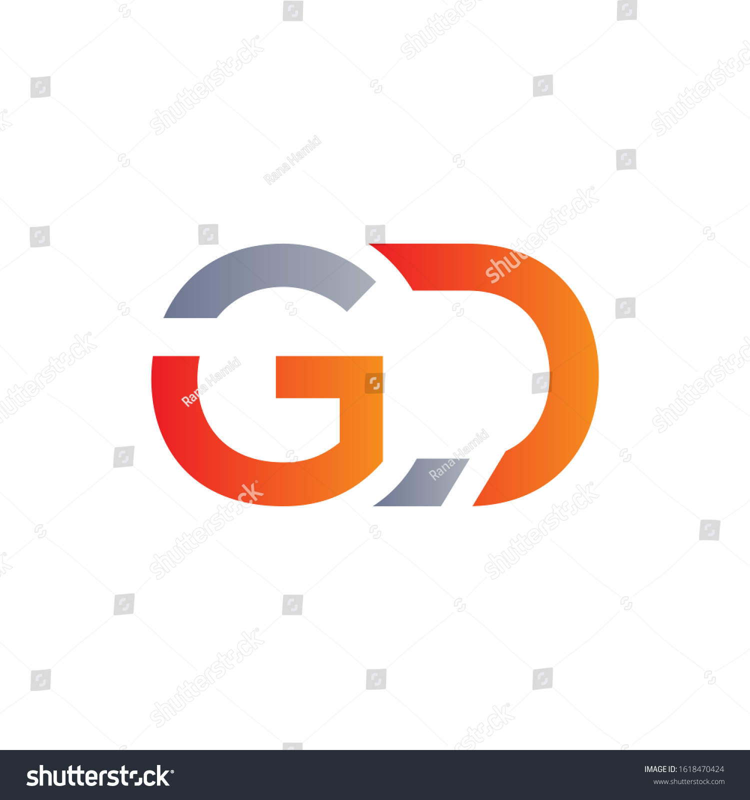 Letter GD Linked Logo Vector Template Initial Royalty Free Stock