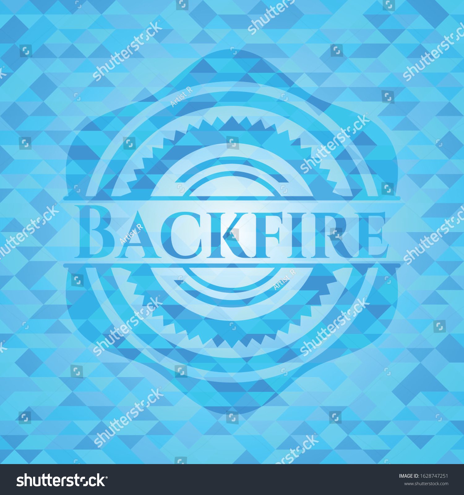 Backfire Sky Blue Emblem Mosaic Background Royalty Free Stock Vector