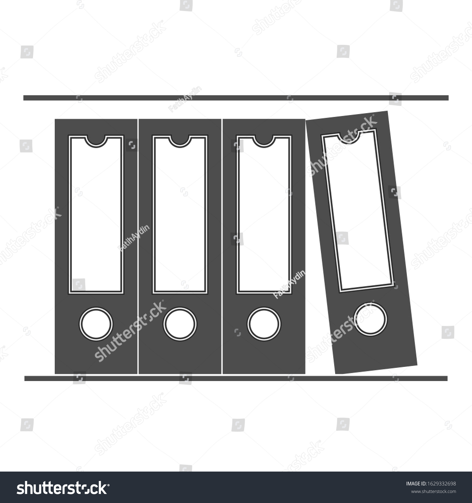 Office Folders Vector Icon Binder Files Glyph Royalty Free Stock