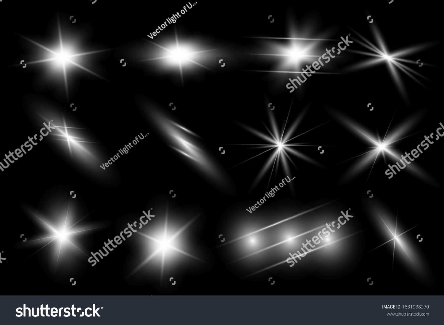 Glow Isolated White Transparent Light Effect Set Royalty Free Stock